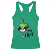 I Saw That Racerback Tank Top Funny Elf Hand Christmas - Wonder Print Shop