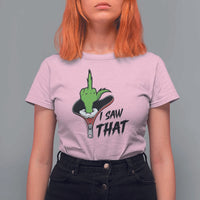 I Saw That T Shirt For Women Funny Elf Hand Christmas - Wonder Print Shop