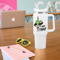 I Saw That Tumbler With Handle Funny Elf Hand Christmas - Wonder Print Shop