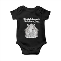 Nativity Scene Baby Onesie Brightest Star of Bethlehem He Is Born Christian Christmas - Wonder Print Shop