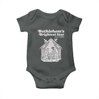 Nativity Scene Baby Onesie Brightest Star of Bethlehem He Is Born Christian Christmas - Wonder Print Shop