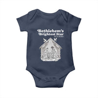 Nativity Scene Baby Onesie Brightest Star of Bethlehem He Is Born Christian Christmas - Wonder Print Shop