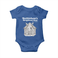 Nativity Scene Baby Onesie Brightest Star of Bethlehem He Is Born Christian Christmas - Wonder Print Shop