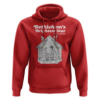 Nativity Scene Hoodie Brightest Star of Bethlehem He Is Born Christian Christmas - Wonder Print Shop