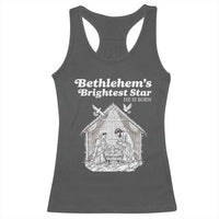 Nativity Scene Racerback Tank Top Brightest Star of Bethlehem He Is Born Christian Christmas - Wonder Print Shop