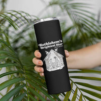 Nativity Scene Skinny Tumbler Brightest Star of Bethlehem He Is Born Christian Christmas - Wonder Print Shop