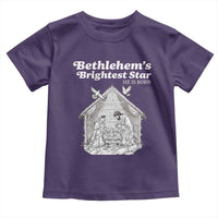 Nativity Scene Toddler T Shirt Brightest Star of Bethlehem He Is Born Christian Christmas - Wonder Print Shop