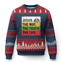 Jesus Christian Ugly Christmas Sweater The Way The Truth The Life Nativity Scene - Wonder Print Shop