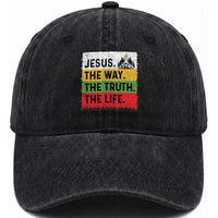 Jesus Christian Washed Cotton Baseball Cap The Way The Truth The Life Nativity Scene