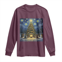 Nativity Scene Long Sleeve Shirt Christmas Starry Night Christian Jesus Baby Jesus Holiday - Wonder Print Shop