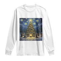 Nativity Scene Long Sleeve Shirt Christmas Starry Night Christian Jesus Baby Jesus Holiday - Wonder Print Shop