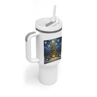 Nativity Scene Tumbler With Handle Christmas Starry Night Christian Jesus Baby Jesus Holiday - Wonder Print Shop