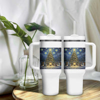 Nativity Scene Tumbler With Handle Christmas Starry Night Christian Jesus Baby Jesus Holiday - Wonder Print Shop