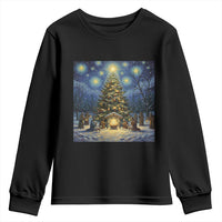 Nativity Scene Youth Sweatshirt Christmas Starry Night Christian Jesus Baby Jesus Holiday - Wonder Print Shop