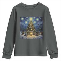 Nativity Scene Youth Sweatshirt Christmas Starry Night Christian Jesus Baby Jesus Holiday - Wonder Print Shop