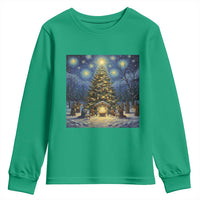 Nativity Scene Youth Sweatshirt Christmas Starry Night Christian Jesus Baby Jesus Holiday - Wonder Print Shop