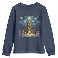 Nativity Scene Youth Sweatshirt Christmas Starry Night Christian Jesus Baby Jesus Holiday - Wonder Print Shop