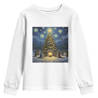 Nativity Scene Youth Sweatshirt Christmas Starry Night Christian Jesus Baby Jesus Holiday - Wonder Print Shop