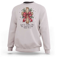 Jesus Christian Sweatshirt Cross Bible Verse Inspirational Christmas - Wonder Print Shop