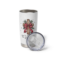 Jesus Christian Tumbler Cup Cross Bible Verse Inspirational Christmas - Wonder Print Shop