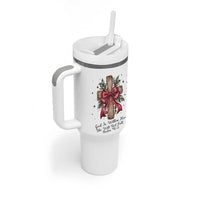Jesus Christian Tumbler With Handle Cross Bible Verse Inspirational Christmas - Wonder Print Shop