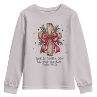 Jesus Christian Youth Sweatshirt Cross Bible Verse Inspirational Christmas - Wonder Print Shop