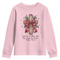 Jesus Christian Youth Sweatshirt Cross Bible Verse Inspirational Christmas - Wonder Print Shop