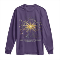 Jesus Christian Long Sleeve Shirt Let Your Light Shine Matthew 5:16 - Wonder Print Shop