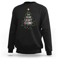 Jesus Christmas Sweatshirt Let Your Light Shine Matthew 5:16 - Wonder Print Shop