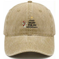 Funny Jesus Christmas Washed Cotton Baseball Cap Are You All Ready For My Birthday