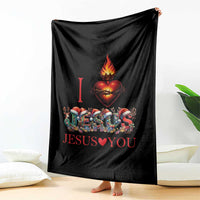 Jesus Christian Christmas Throw Blanket Cross Bible Verse Faith Love - Wonder Print Shop