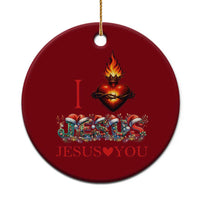 Jesus Christian Xmas Ceramic Ornament Cross Bible Verse Faith Love - Wonder Print Shop