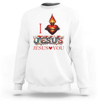 Jesus Christian Christmas Sweatshirt Cross Bible Verse Faith Love - Wonder Print Shop