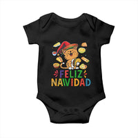 Funny Mexican Cat Christmas Baby Onesie Feliz Navidad Sombrero Kitty Xmas - Wonder Print Shop