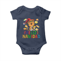 Funny Mexican Cat Christmas Baby Onesie Feliz Navidad Sombrero Kitty Xmas - Wonder Print Shop
