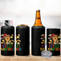 Funny Mexican Cat Christmas 4 in 1 Can Cooler Tumbler Feliz Navidad Sombrero Kitty Xmas - Wonder Print Shop
