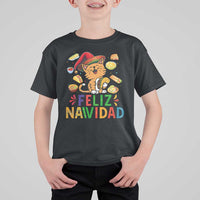 Funny Mexican Cat Christmas T Shirt For Kid Feliz Navidad Sombrero Kitty Xmas - Wonder Print Shop