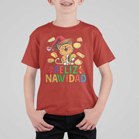 Funny Mexican Cat Christmas T Shirt For Kid Feliz Navidad Sombrero Kitty Xmas - Wonder Print Shop