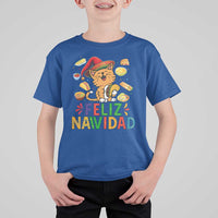 Funny Mexican Cat Christmas T Shirt For Kid Feliz Navidad Sombrero Kitty Xmas - Wonder Print Shop