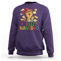 Funny Mexican Cat Christmas Sweatshirt Feliz Navidad Sombrero Kitty Xmas - Wonder Print Shop