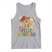 Funny Mexican Cat Christmas Tank Top Feliz Navidad Sombrero Kitty Xmas - Wonder Print Shop