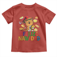 Funny Mexican Cat Christmas Toddler T Shirt Feliz Navidad Sombrero Kitty Xmas - Wonder Print Shop