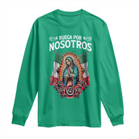 Our Lady of Guadalupe Long Sleeve Shirt Virgin Mary Mexican Flag - Wonder Print Shop