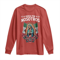 Our Lady of Guadalupe Long Sleeve Shirt Virgin Mary Mexican Flag - Wonder Print Shop
