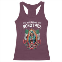 Our Lady of Guadalupe Racerback Tank Top Virgin Mary Mexican Flag - Wonder Print Shop
