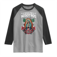 Our Lady of Guadalupe Raglan Shirt Virgin Mary Mexican Flag - Wonder Print Shop
