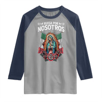 Our Lady of Guadalupe Raglan Shirt Virgin Mary Mexican Flag - Wonder Print Shop