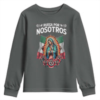 Our Lady of Guadalupe Youth Sweatshirt Virgin Mary Mexican Flag - Wonder Print Shop