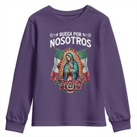 Our Lady of Guadalupe Youth Sweatshirt Virgin Mary Mexican Flag - Wonder Print Shop