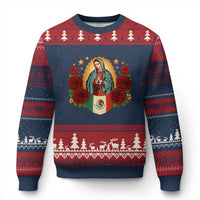 Our Lady of Guadalupe Mexican Flag Ugly Christmas Sweater - Wonder Print Shop